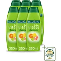 Palmolive 6 bouteilles de shampooing Fris Vitaal, parfum agrumes, 350 ml, lot de 6