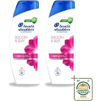 Head & shoulders 2 flacons de shampooing anti-pelliculaire , gamme Smooth & Silky, 250 ml - Pack économique - 2 pièces