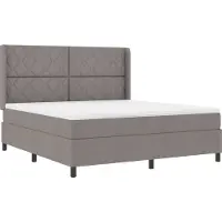 vidaXL LED Lit Boxspring avec matelas Taupe 180 x 200 cm Tissu