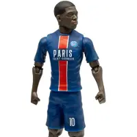 MEGABLEU PSG, figurine d'Ousmane Dembélé, numéro 10, 20 cm – articulée, avec ballon imprimé, figurine en PVC