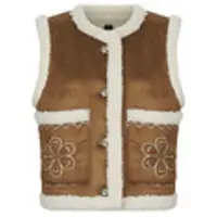 ONLY Gilet ONLTAKANA EMB WAISTCOAT femmes - Marron - EU M