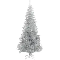 Syfax Arbre de Noël artificiel avec support Argent 210 cm PET