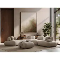 AEA Beiges L-Form Sofa Designer Wohnzimmer Couch Eckcouch