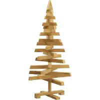 Syfax Sapins de Noël avec support Marron 90 cm Pin massif