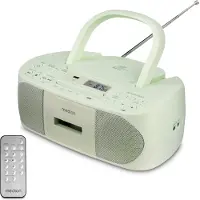 Medion E65010 Radio stéréo (lecteur CD, cassette, port USB, entrée audio AUX, lecture MP3. Radio FM PLL,40 mémoires de stations, fonctionnement sur piles, télécommande) vert