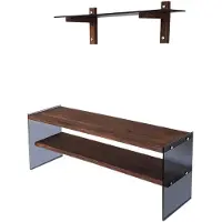 Skye Decor , TV101, élément TV, noyer, 100 % BOIS DE FER MASSIF, 120 x 35 x 45 cm