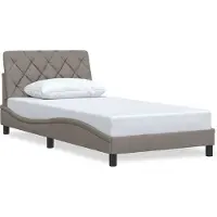 Syfax Cadre de lit sans matelas taupe 100x200 cm tissu