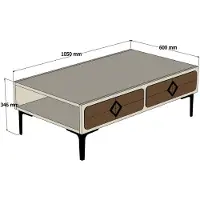 Skye Decor , Samba - Walnut, table basse, noyer, panneaux de particules 100 % mélaminés, 105 x 60 x 34,6 cm