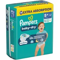 Pampers Baby Dry Gr.5+ Junior Plus 12-17kg Windeln Single Pack 25 Stück (Taille 5+, 25 pcs)