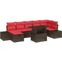 vidaXL Ensemble de canapés de jardin , 8 pièces, couleur marron, en polyrotin