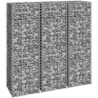 vidaXL Jardinières en gabion 3 pcs surélevées 30x30x100 cm en fer