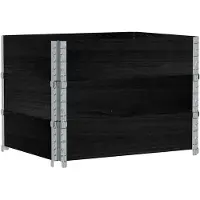 vidaXL Rehausses de palettes 3 pcs. noir 80x60cm pin massif