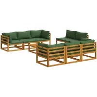 Syfax Ensemble de salon de jardin modulaire, composé de 9 pièces, en bois d'acacia massif