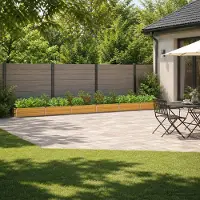 Syfax Bordure de jardin surélevée, modèle Nature, 600 x 40 x 24 cm, en acier laminé à froid