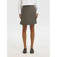 Selected Laine Mélangée Mini-jupe Femme Marron 38
