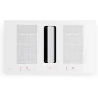 Klarstein ChefFusion Table de cuisson à induction avec hotte intégrée 90 cm – 4 zones, 7200 W, 504,3 m³/h, zones flexibles, recyclage et évacuation