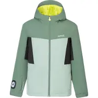Regatta - Veste "Beamz" imperméable pour enfants, isolée, modèle RG12214 (128) (Couleur : Forêt sombre / Glacier / Citron vert vif)