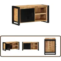 vidaXL Armoire TV 80x30x40 cm Bois massif rugueux Mango
