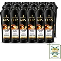 GLISS 12 flacons de shampooing Kur Ultimate Repair pour cheveux abîmés, 250 ml - Pack économique - 12 pièces