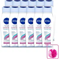 Nivea 12 flacons de shampooing Diamond Volume Care, 250 ml, lot économique - 12 pièces