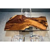 AEA Braun-Transparenter Epoxidtisch Designer Eszimmer Harztische