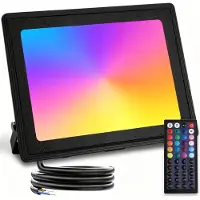 OEM Projecteur LED 50W RGB avec télécommande, étanche IP65, variateur de luminosité, minuterie