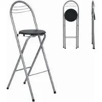 Merkloos Solidchoice - Ensemble de 2 tabourets bar pliables avec dossier