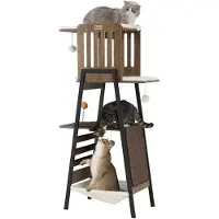 Sonstiges Arbre à chat pour grandes races, couleur gris clair, dimensions : 59 x 38 x 147 cm