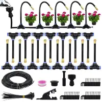 Merkloos Omgoods - Système d'irrigation flexible à 360° pour jardin - Kit d'économie d'eau de 15 mètres