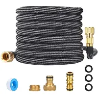 Merkloos Omgoods - Tuyau d'arrosage extensible avec raccords en laiton et connecteur universel