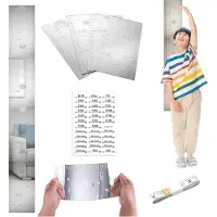 Merkloos Règle de mesure de hauteur 120x15 cm - Mesure de croissance pour enfant - Règle de croissance en acrylique - Autocollant - Pliable - Décoration pour chambre d'enfant