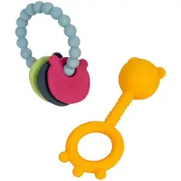 Bigjigs Lot de 2 jouets de dentition, 0 mois+, Teddy Bear,