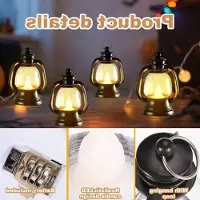 Markenlos Lot de 12 mini lanternes - Lanternes LED vintage pour Noël, Halloween et décoration festive
