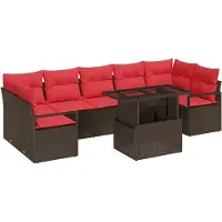 vidaXL Ensemble de canapés de jardin , 8 pièces, couleur marron, en polyrotin