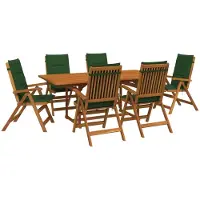 Syfax Ensemble de jardin en bois d'acacia massif, composé de 7 pièces