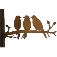 Merkloos Piquets de jardin ornés de 3 oiseaux en acier inoxydable patiné, idéaux pour la décoration