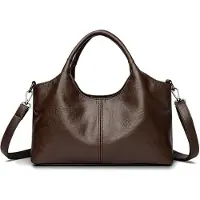 Merkloos Solidchoice - Sac à main en cuir synthétique pour femmes - Marron