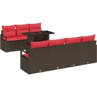 vidaXL Ensemble de canapés de jardin , 8 pièces, couleur marron, en polyrotin