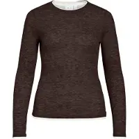 Vila T-shirt 'VIELIANNE' chocolat / blanc