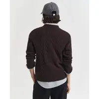 Gant pour femme. 4805315 Pull en maille torsadée marron (S), Casuel, Laine, Classique