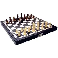 Abino Jeu d'échecs en bois dans une boîte