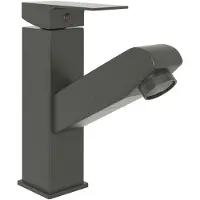 vidaXL Mélangeur lavabo avec douchette extractible Gris 157x172 mm