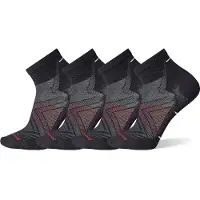 Smartwool Chaussettes de sport 'Run Zero' gris foncé / rouge / noir