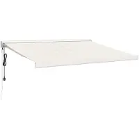 vidaXL Marquise rétractable Crème 3,5x2,5 m Tissu et aluminium