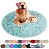 Sonstiges Lit pour chien, forme ronde, en peluche, lavable, couleur verte, 50 cm de diamètre
