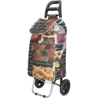 Merkloos Chariot de courses pliable avec fond renforcé
