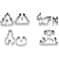 Guardini Lot de 4 emporte-pièces 3D pour biscuits au gingembre, coffret de 21 x 12,5 x 2 cm, 8006043015515, Emporte-pièce, Argent