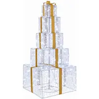vidaXL Boîte cadeau décorative LED pour Noël, empilable, 250 LED, lumière blanche froide
