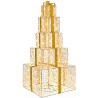 vidaXL Boîte cadeau décorative LED pour Noël, avec 250 LED, lumière blanche chaude