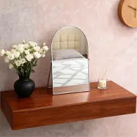 Merkloos Miroir de maquillage réglable avec cadre en métal